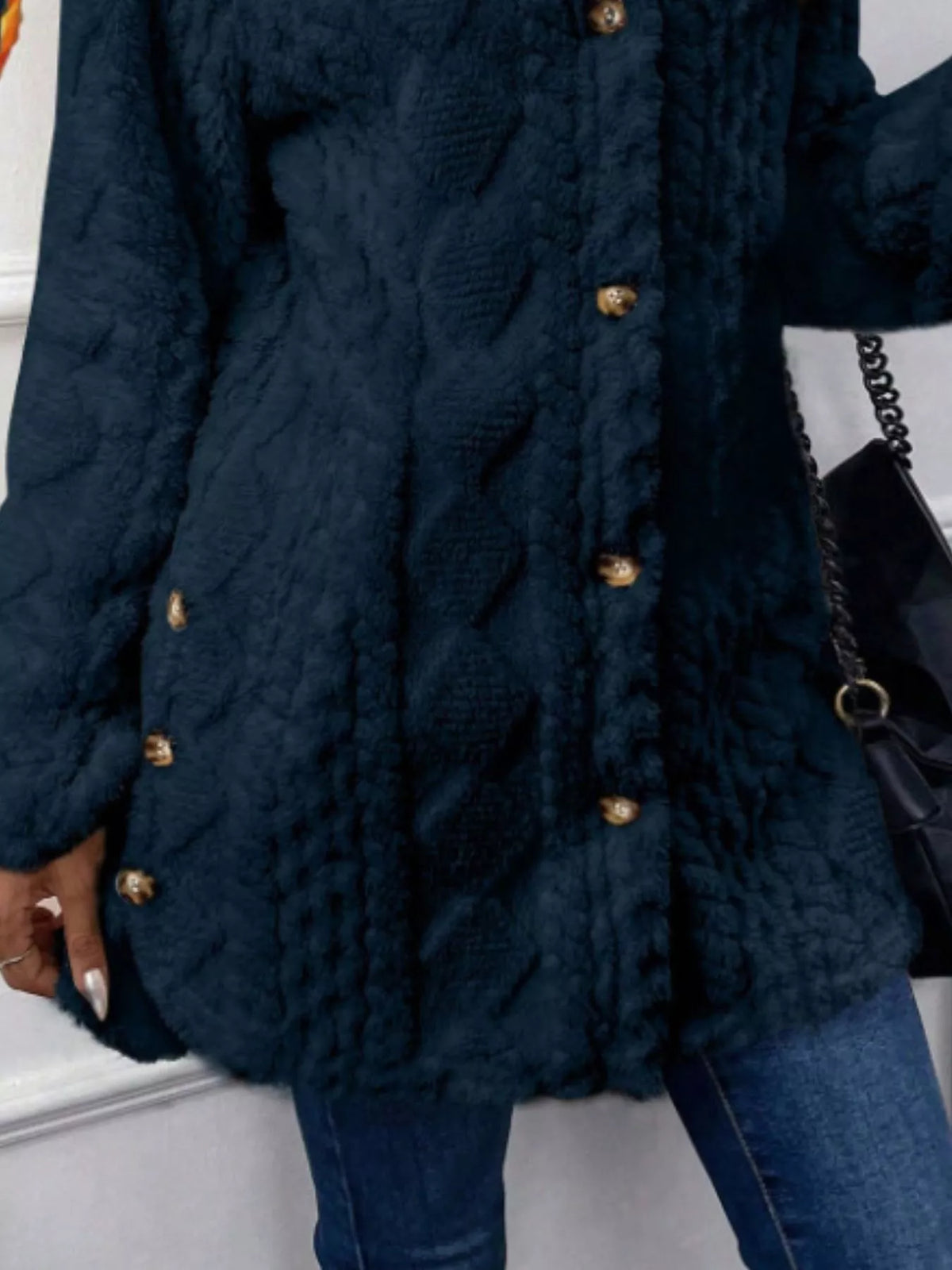 Full Size Button-Down Hooded Outerwear Plus Size, view 21