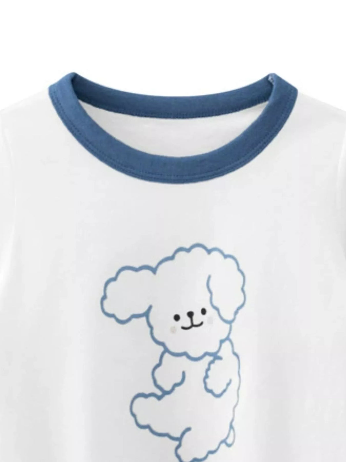 Children's Dog Graphic T-Shirt with Contrast Trim - Lilixa.store