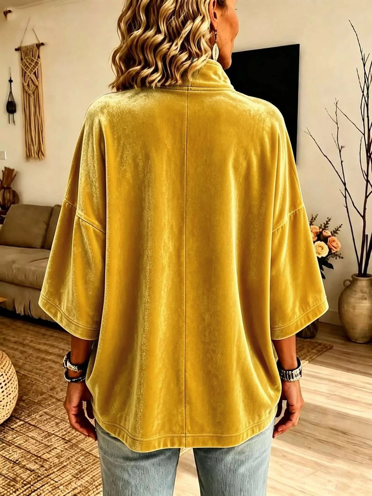 Full Size Velvet Quarter-Zip Sweatshirt Plus Size, view 14