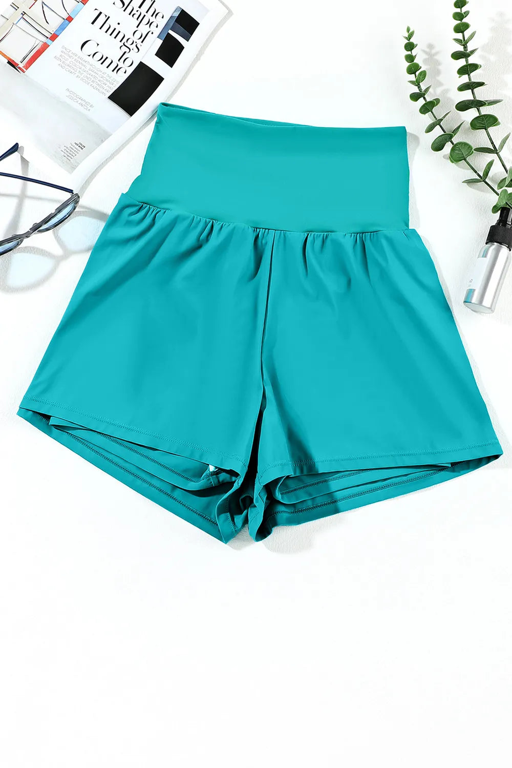 Pocketed High Waist Swim Shorts - Lilixa.store
