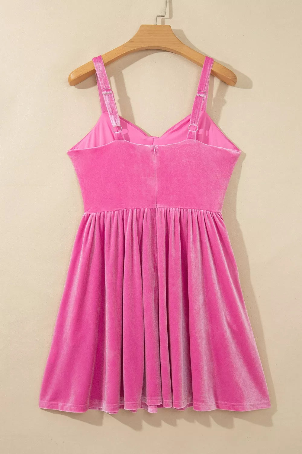 Sweet Bow Neck Adjustable Strap Velvet Short Dress - Lilixa.store