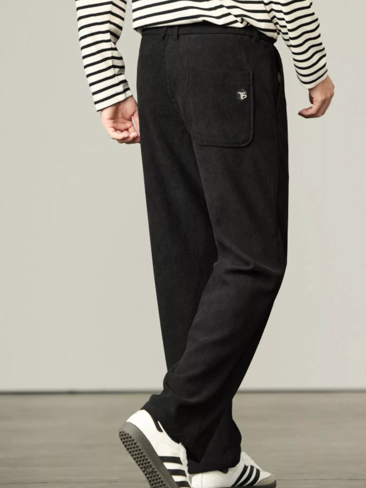 Men's Plus Size Casual Corduroy Drawstring Pants, view 5