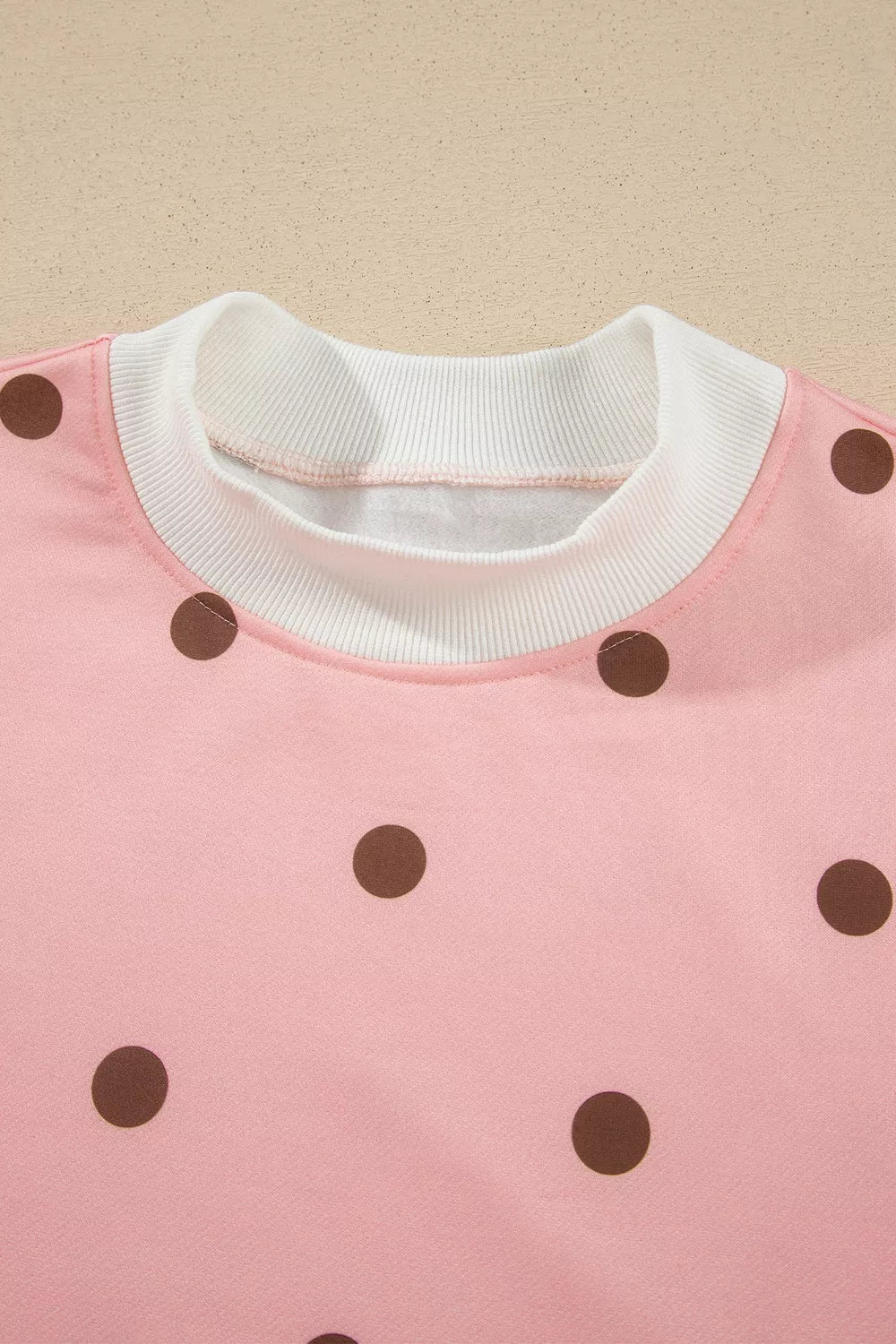 Polka Dot Long Sleeve Sweatshirt and Shorts Lounge Set - Lilixa.store