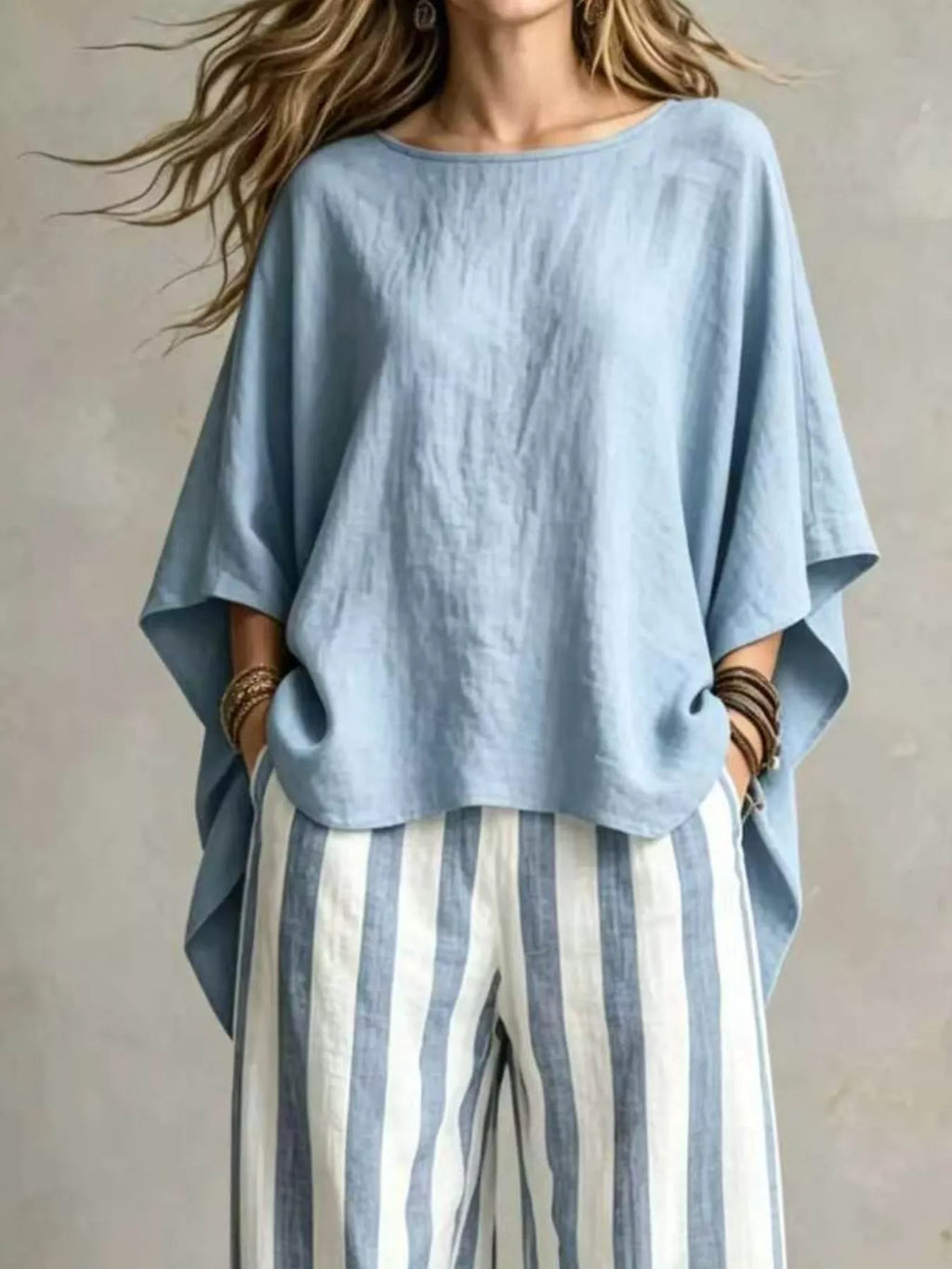 Full Size Solid Color Top and Pants Set Plus Size - Lilixa.store
