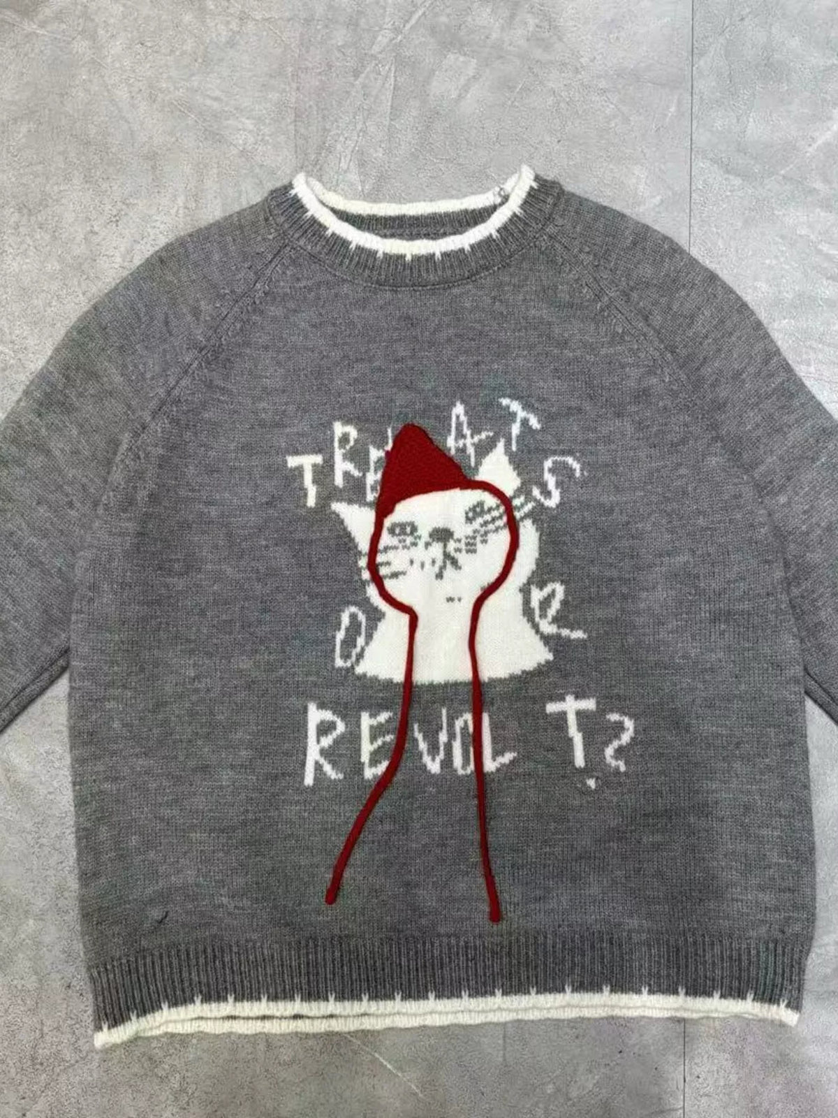 Cat Raglan Sleeve Sweater
