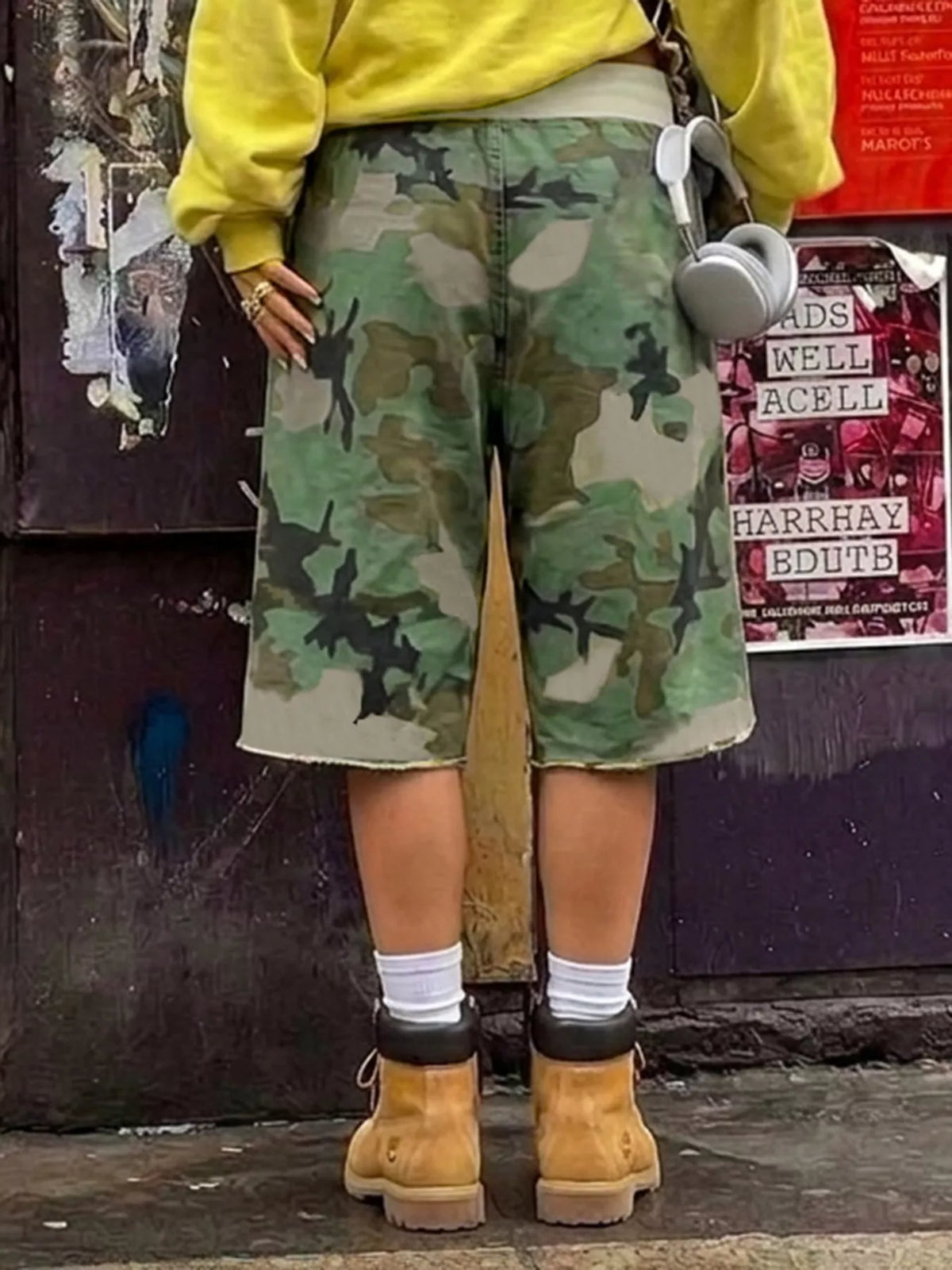 Camouflage Drawstring Shorts