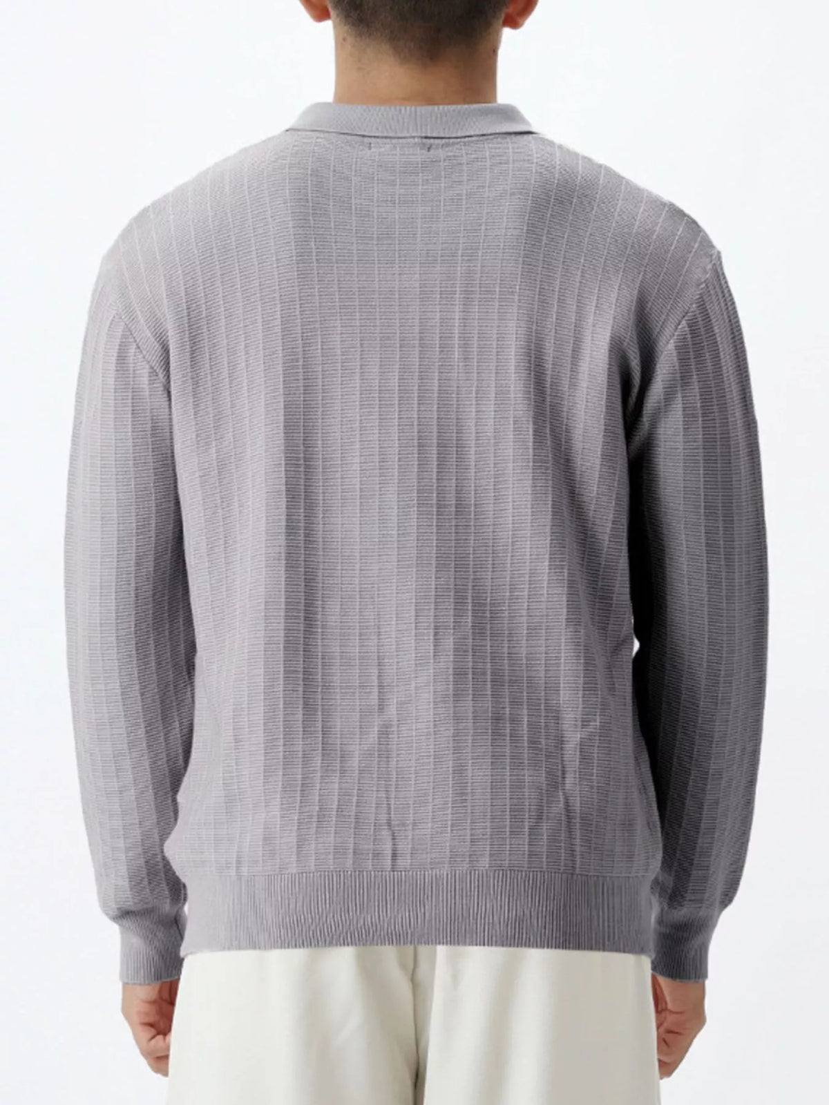 Men's Plus Size Button Detail Ribbed Knit Sweater - Lilixa.store