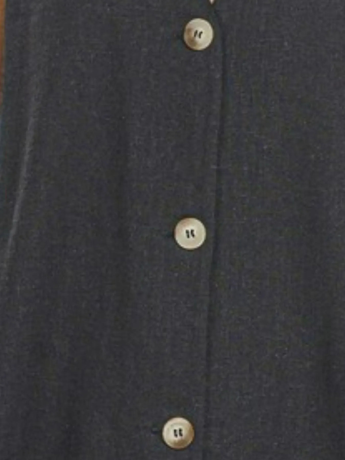 Zenana Side Slit Button-Front Vest in Black, view 3