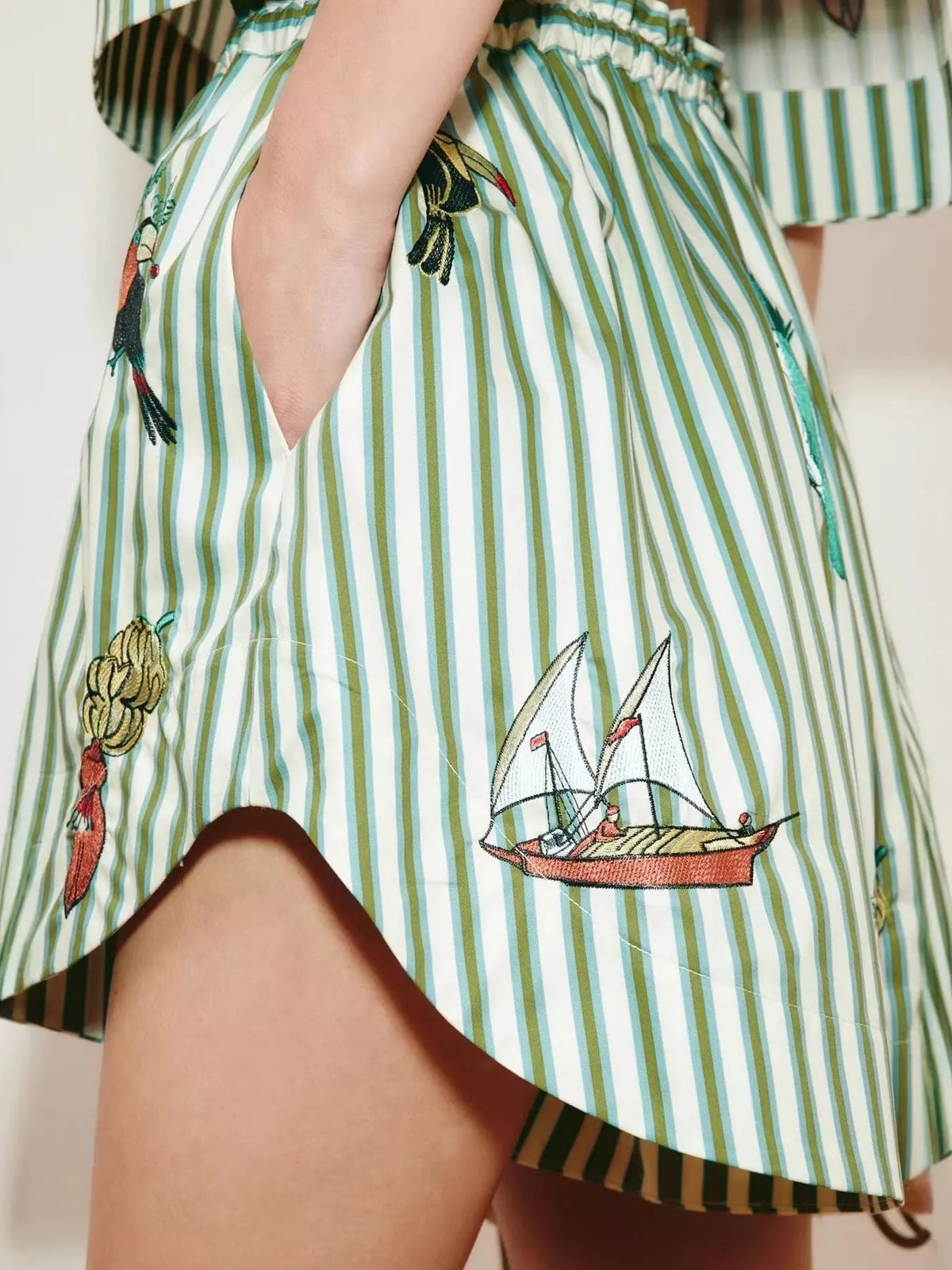 Printed Striped Shirt and Shorts Set - Lilixa.store