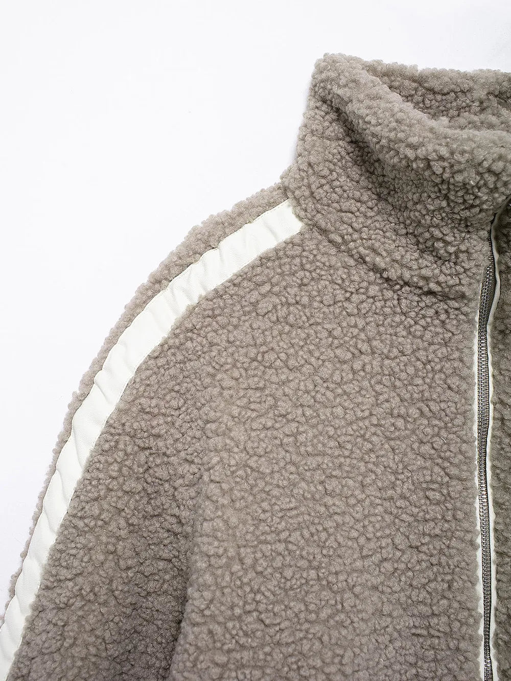 Zip Up Turtleneck Long Sleeve Plush Jacket, view 19