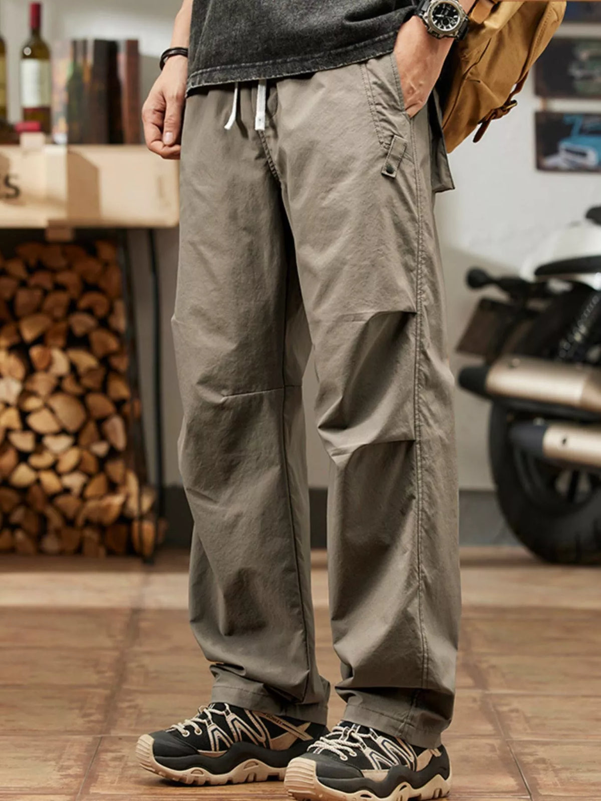 Men's Plus Size Casual Relaxed Fit Drawstring Pants, view 4