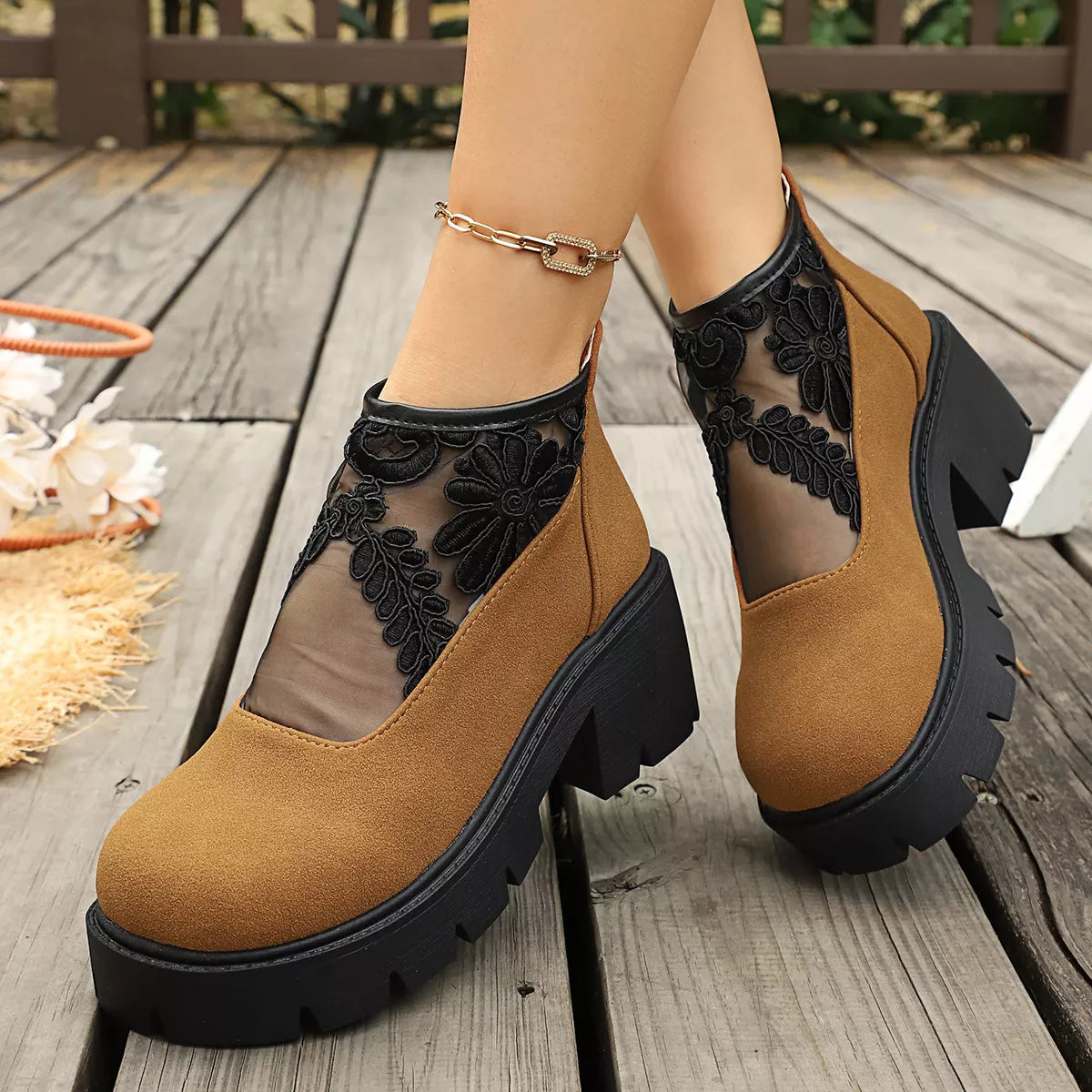 Round Toe Platform Loafers - Lilixa.store