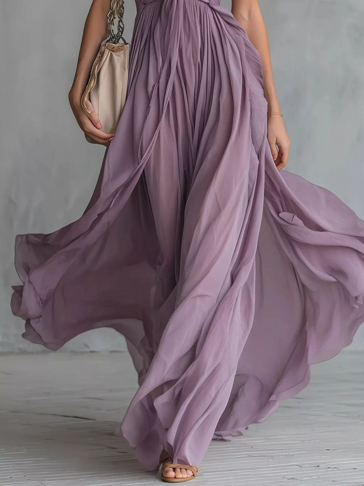 Crisscross Back Ruched Maxi Dress - Lilixa.store