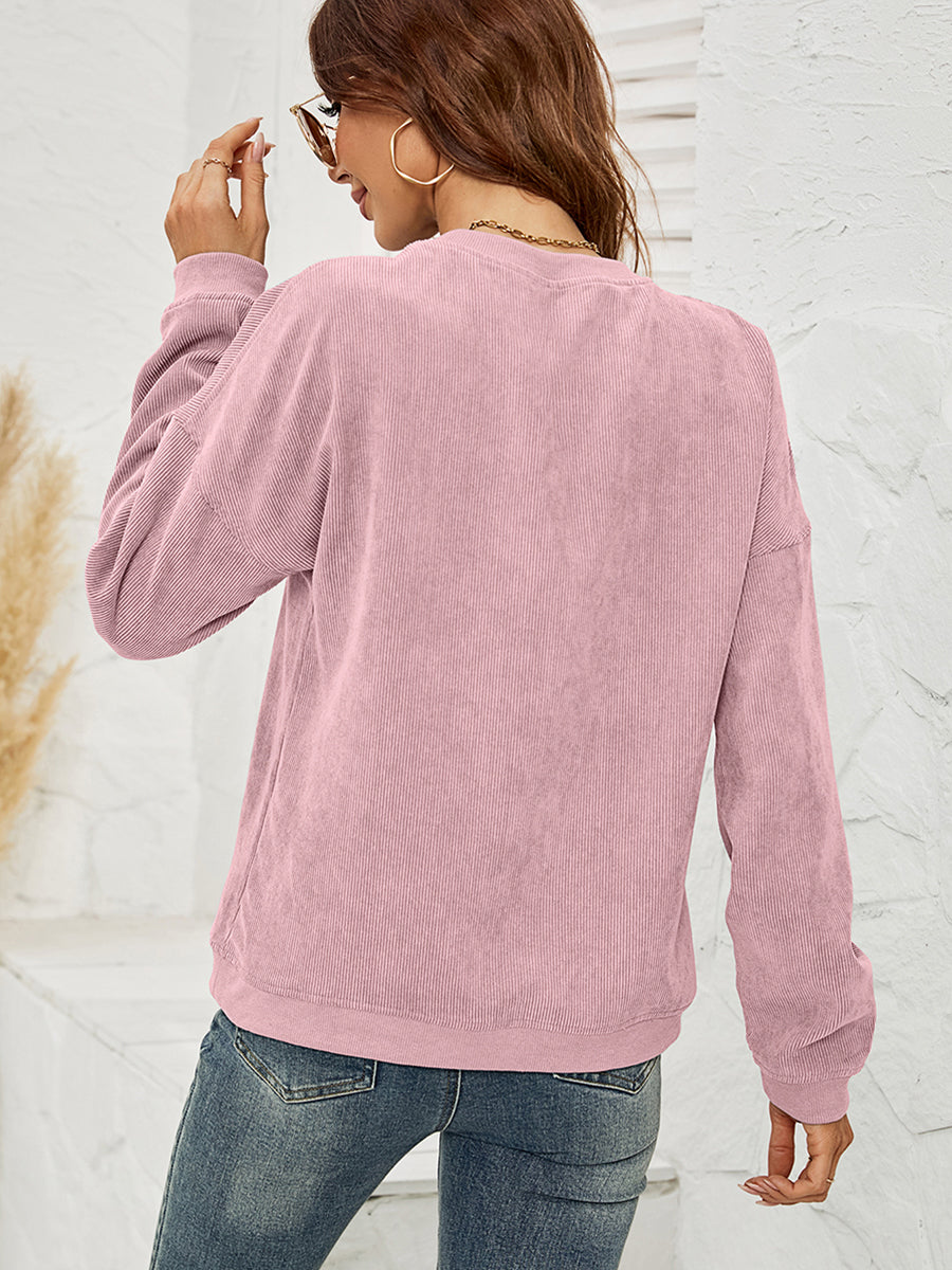 Round Neck Long Sleeve MAMA Graphic Sweatshirt - Lilixa.store