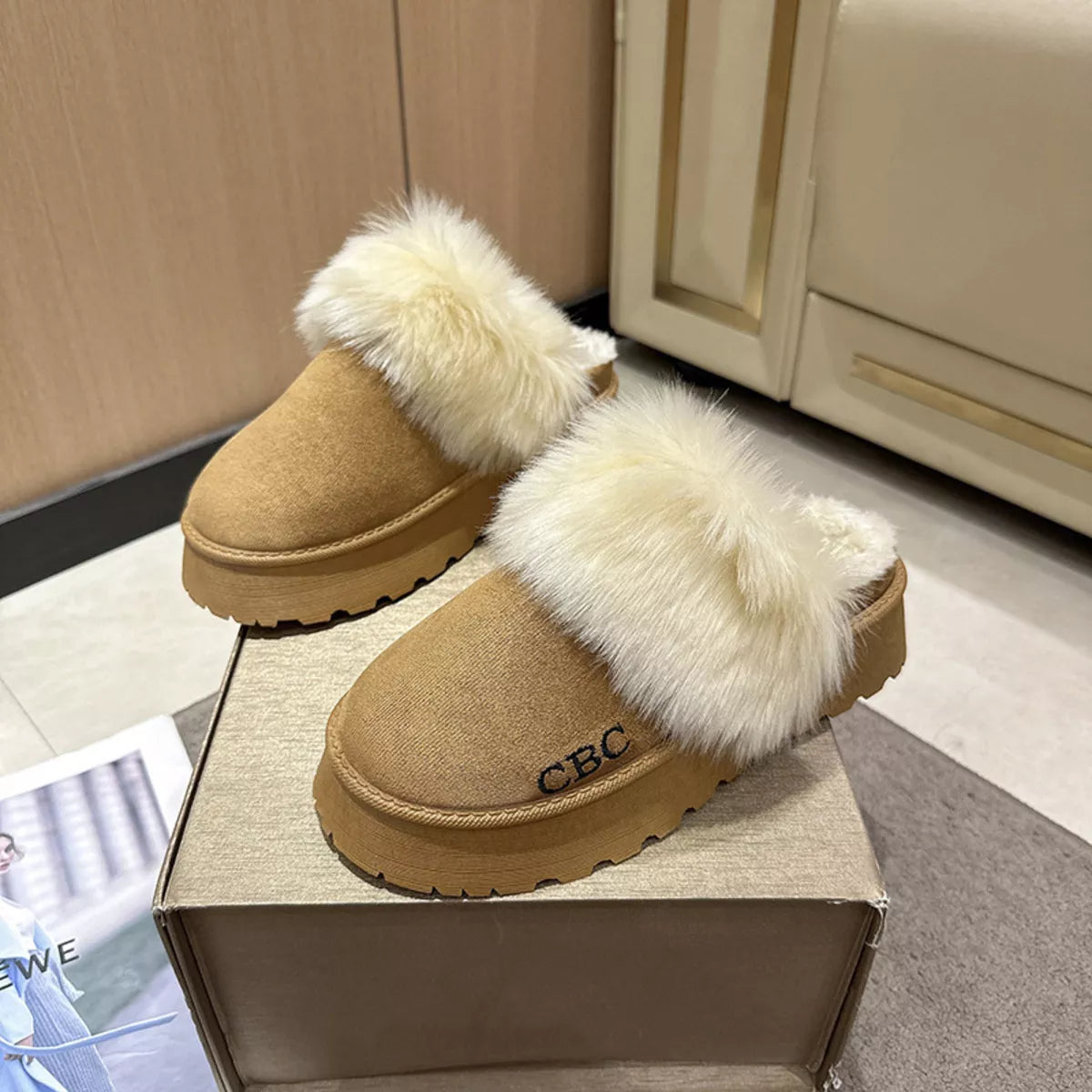 Furry Platform Slippers - Lilixa.store