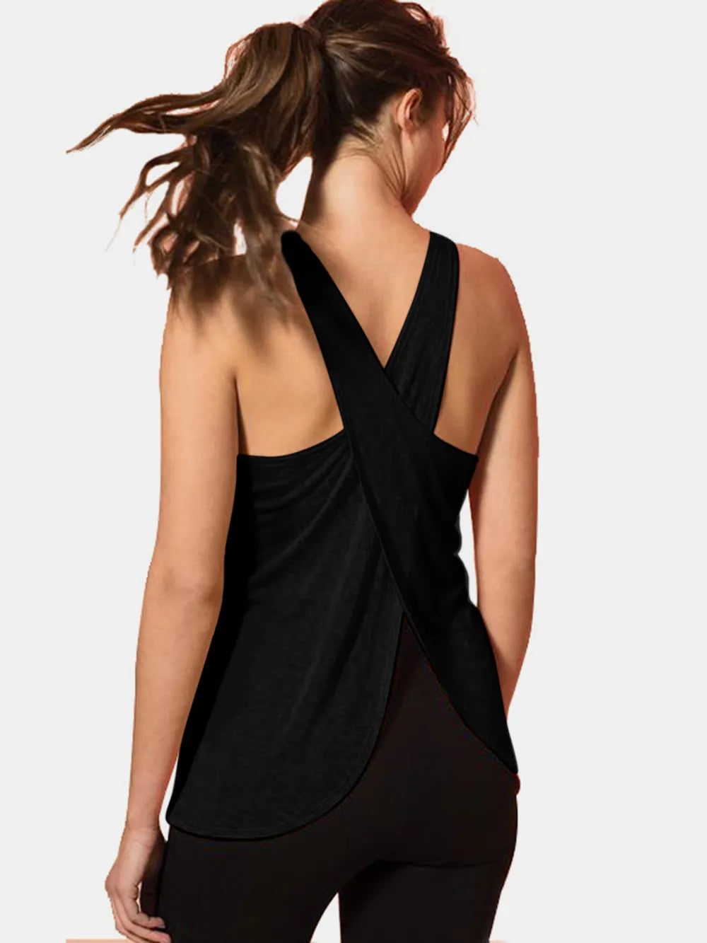 Crisscross Scoop Neck Active Tank - Lilixa.store