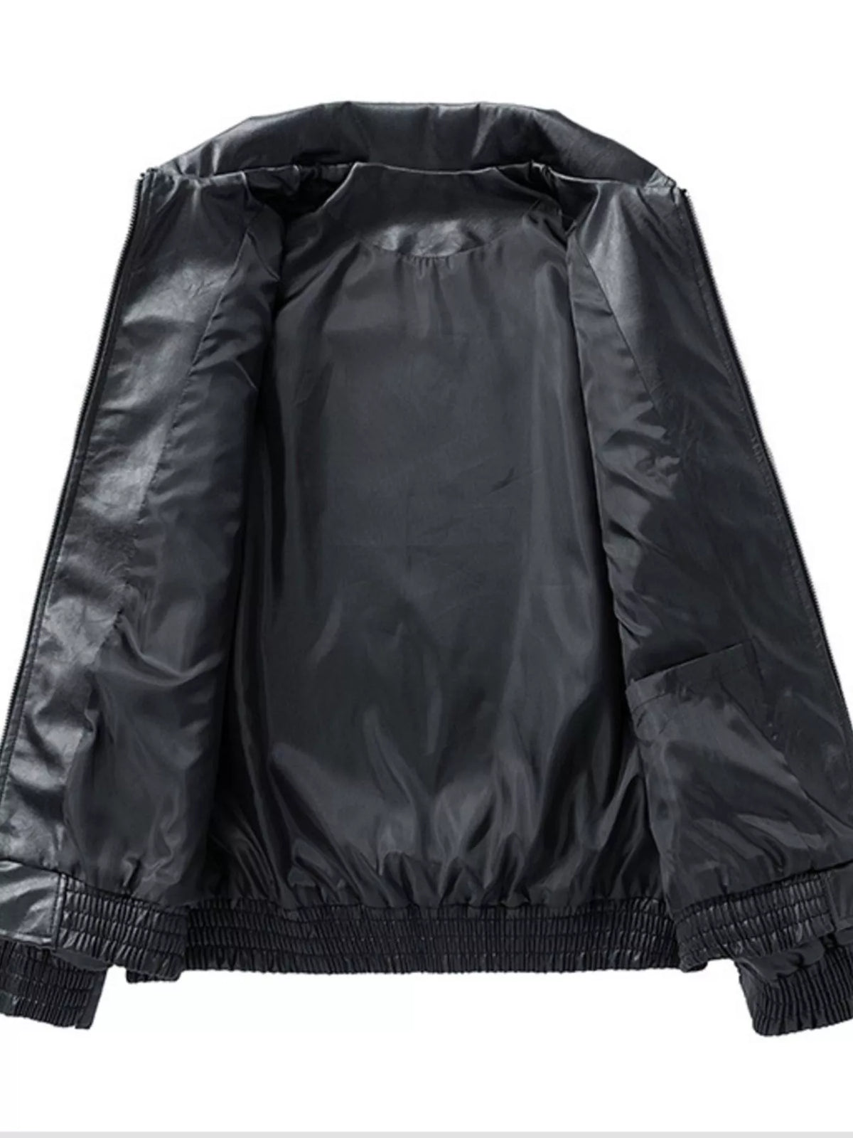 Men's Plus Size Zip Up Leather Jacket - Lilixa.store