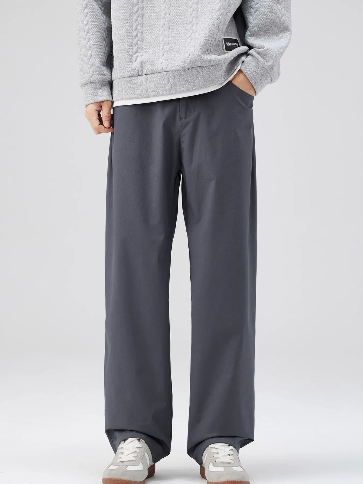 Men's Full Size Loose Fit Casual Pants Plus Size in Dark Gray