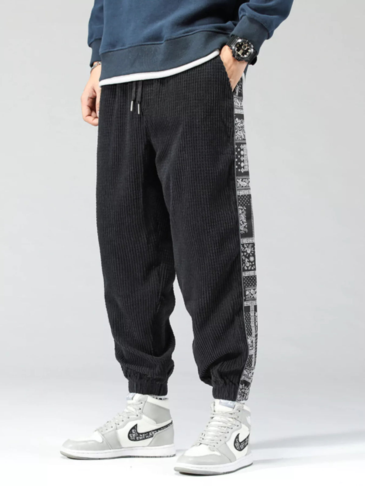 Men's Plus Size Loose Fit Corduroy Joggers
