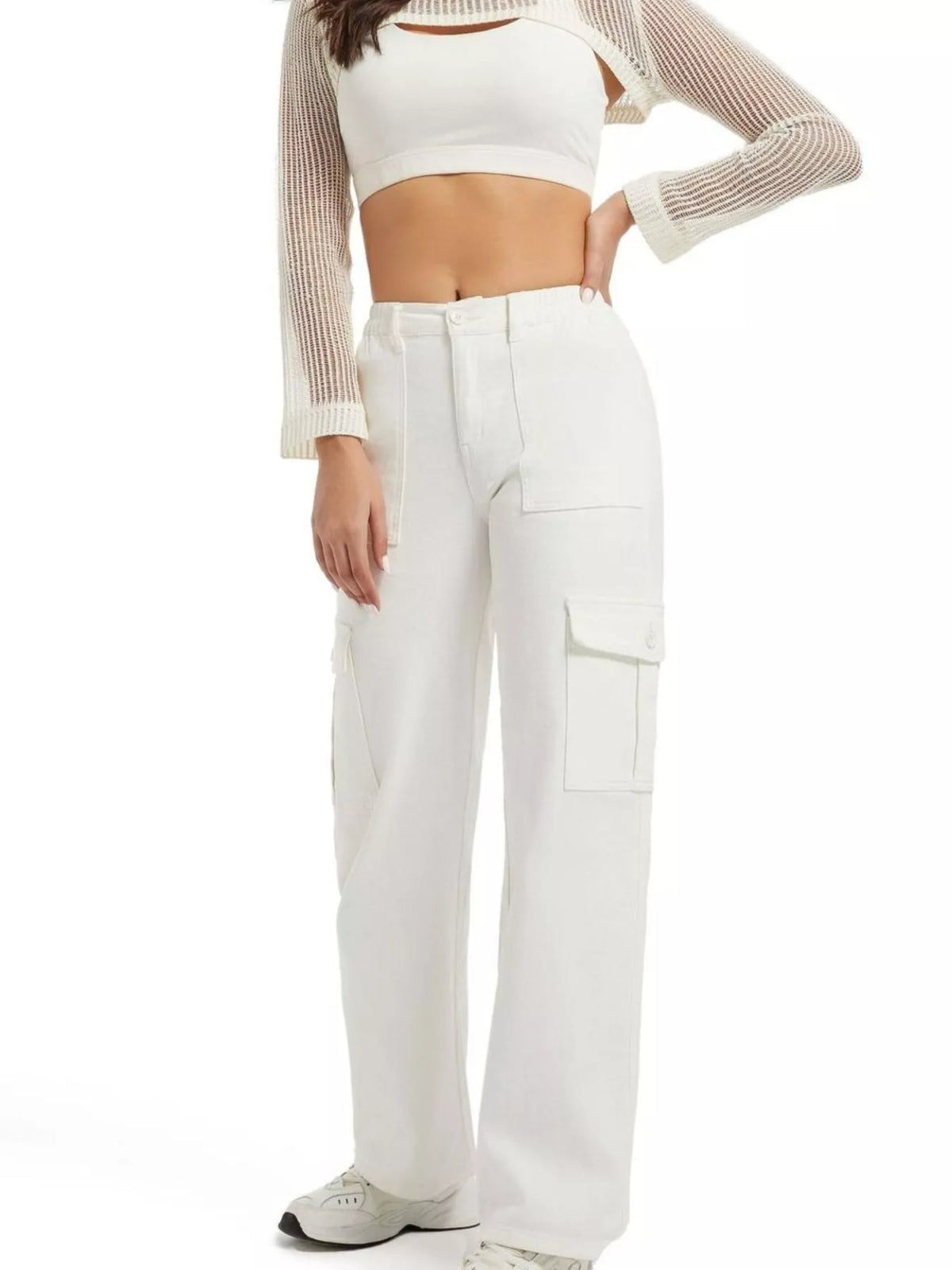 High-Waisted Cargo Jeans - Lilixa.store