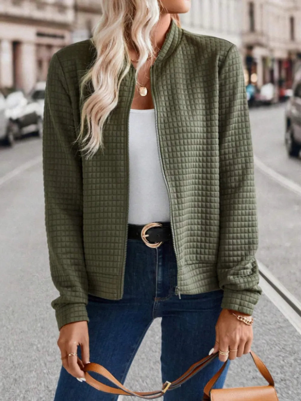 Zip Up Long Sleeve Jacket, view 4