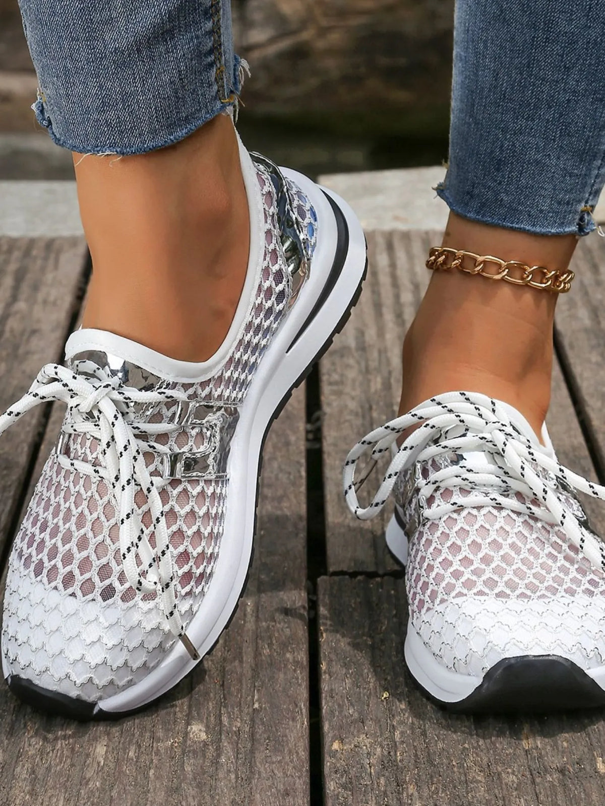 Breathable Mesh Lace-Up Athletic - Lilixa.store