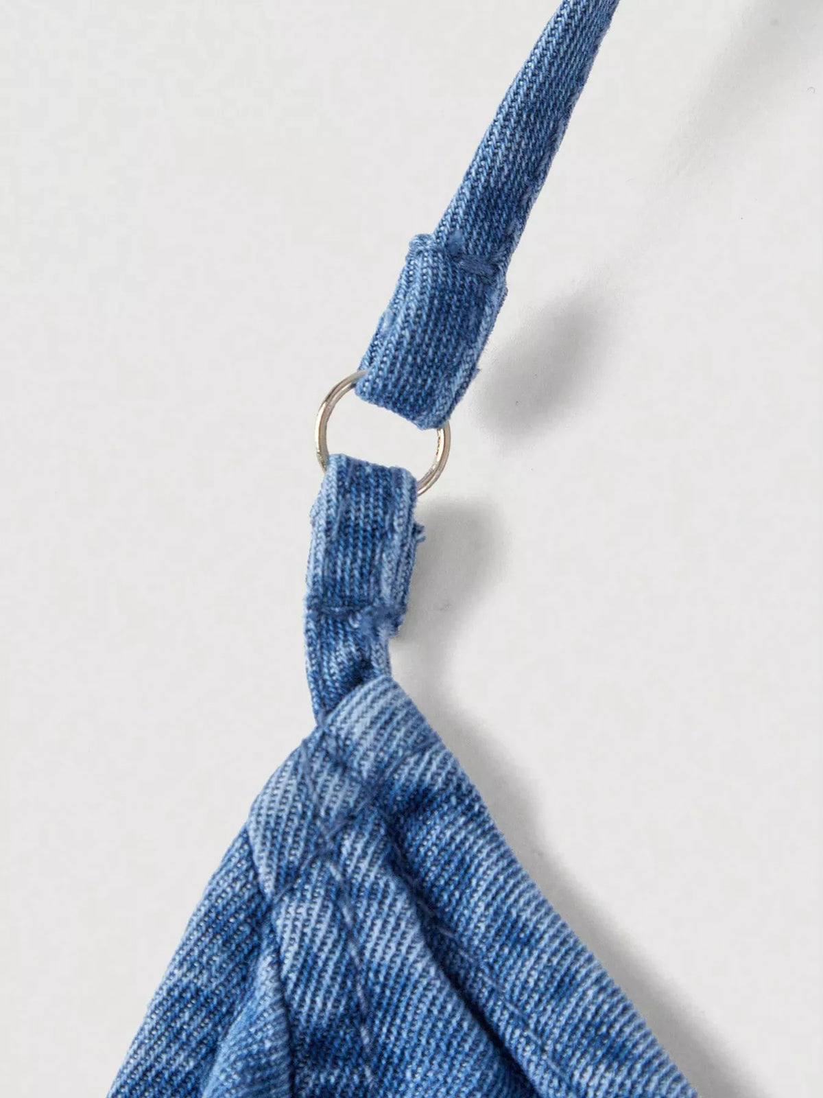 Tie-Front Denim Dress with Ruffled Hem
