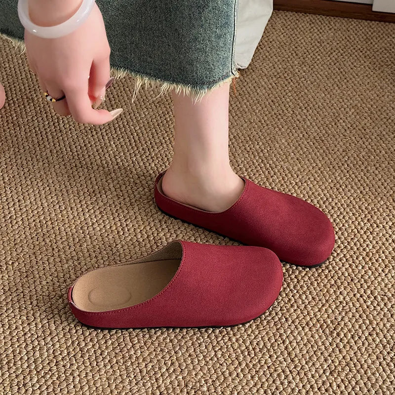 Leopard Print Comfort Slip-Ons in Red