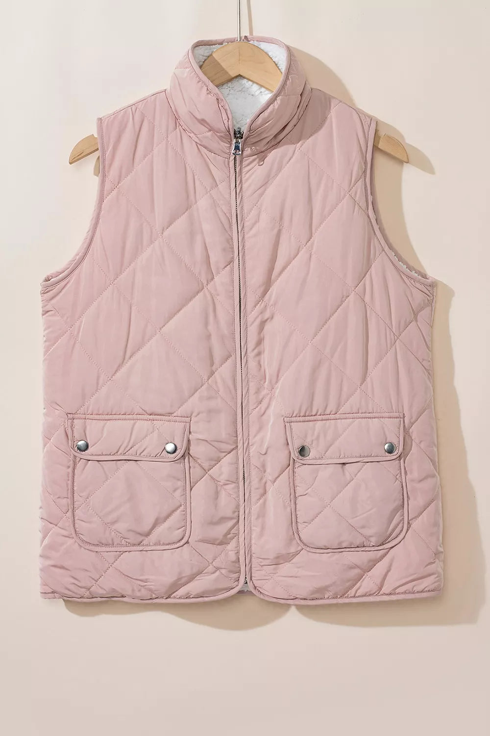 Quilted Sherpa-Lined Vest Coat - Lilixa.store