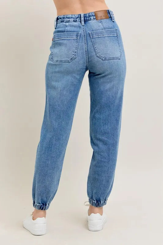 Judy Blue Full Size High Waist Denim Jogger Plus Size - Lilixa.store