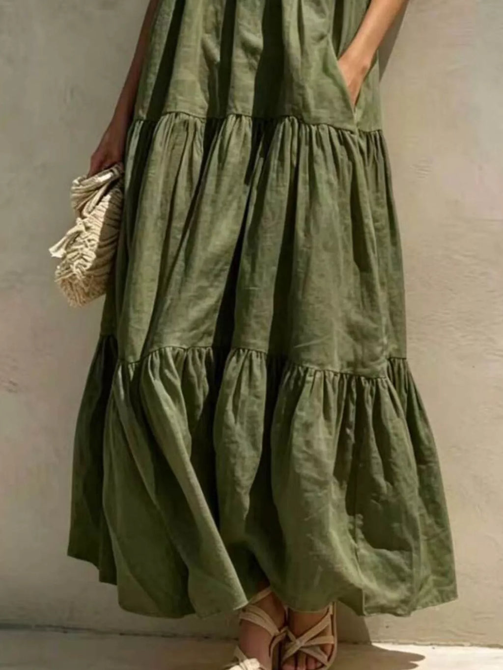 Tiered Scoop Neck Maxi Dress - Lilixa.store