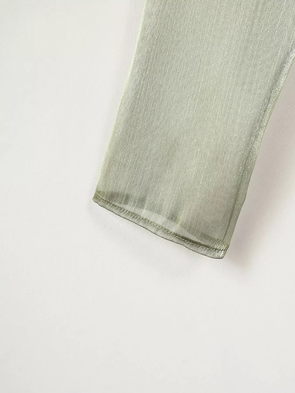 Sheer Front Tie Detail Long Sleeve Shirt - Lilixa.store