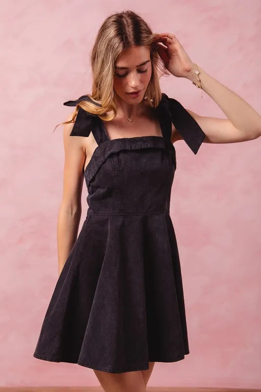 SO ME Fit and Flare Washed Gameday Dress - Lilixa.store
