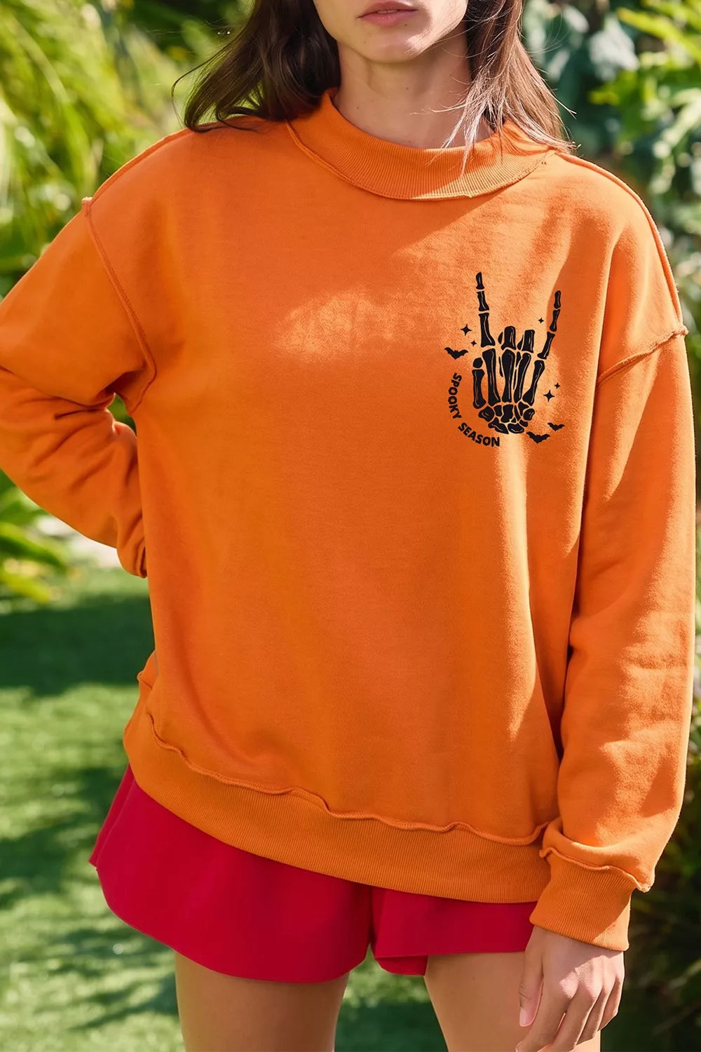 Spooky Season Mock Neck Reversible Halloween Sweatshirt - Lilixa.store