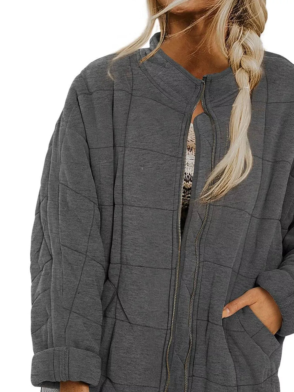 Quilted Zip Up Outerwear, view 26