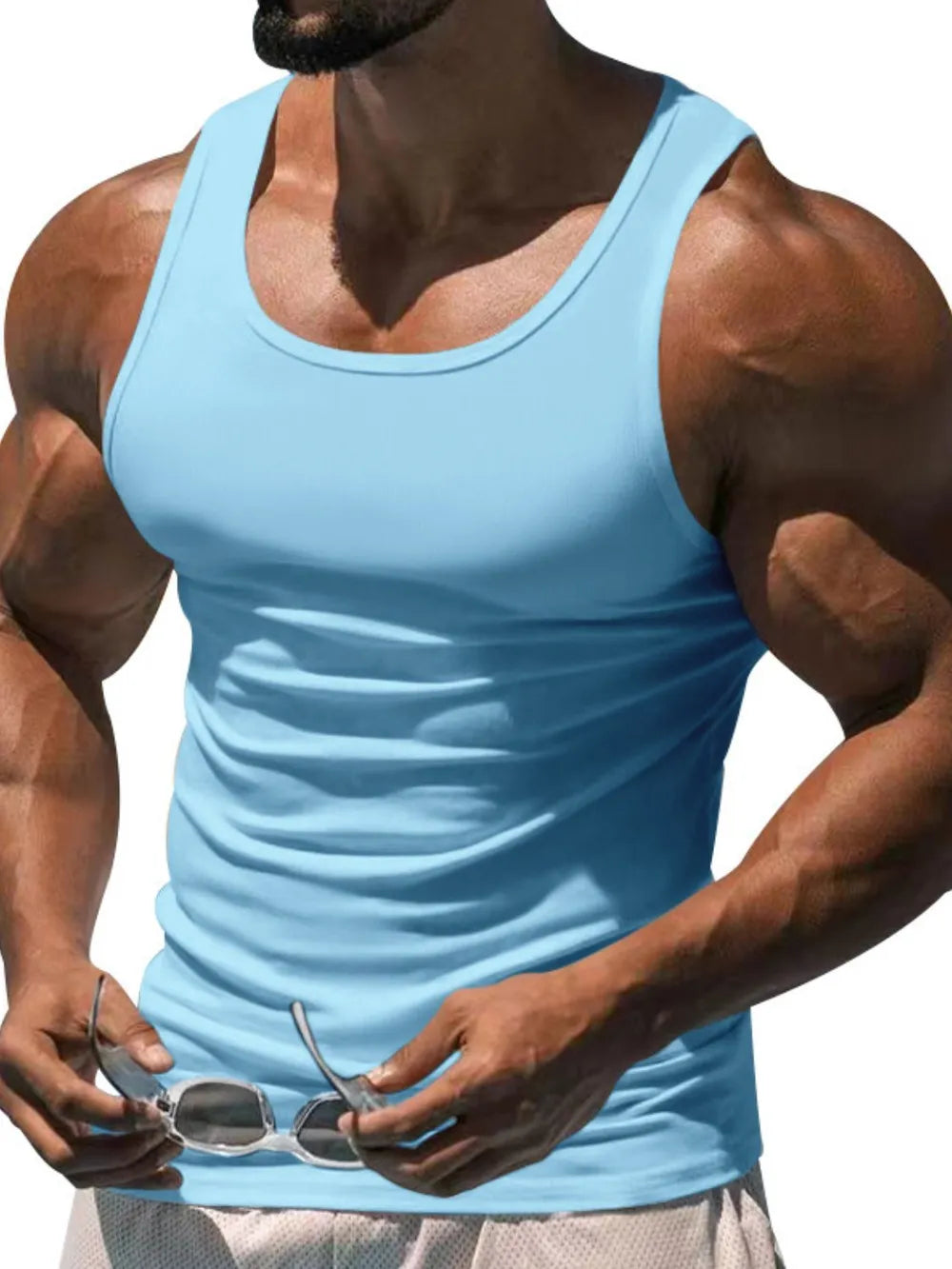 Men's Plus Size Wide Strap Tank - Lilixa.store