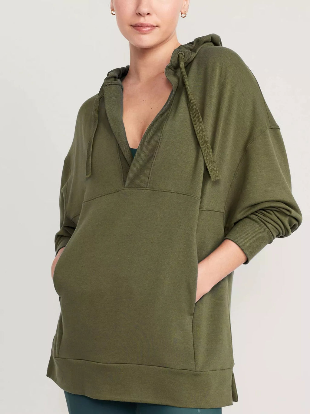 Drawstring Kangaroo Pocket Long Sleeve Hoodie - Lilixa.store