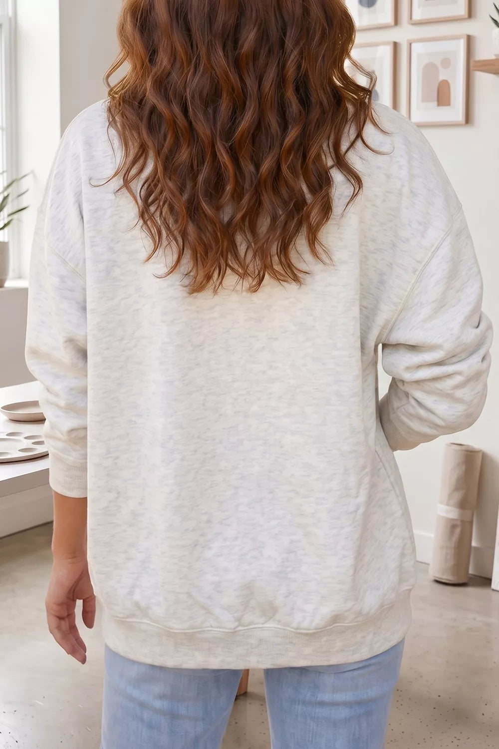 Camo Print PRAY Letter Open Front Tunic Sweatshirt