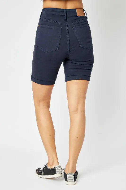 Judy Blue Full Size High Waist Tummy Control Bermuda Shorts - Lilixa.store