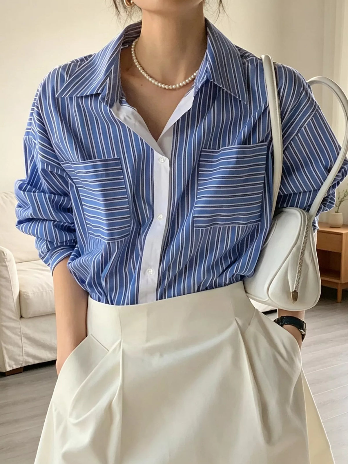 Striped Button-Down Shirt, view 3