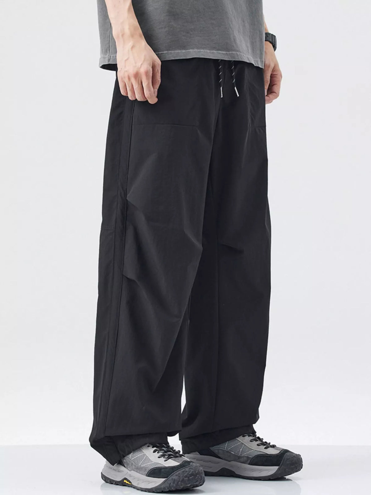 Men's Loose-Fit Drawstring Wide Leg Pants, view 4
