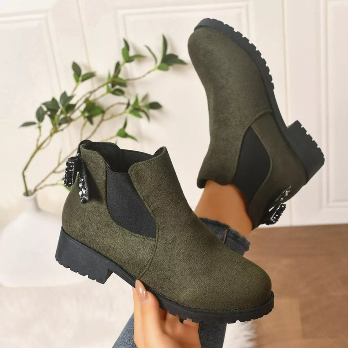 Round Toe Block Heels Boots - Lilixa.store
