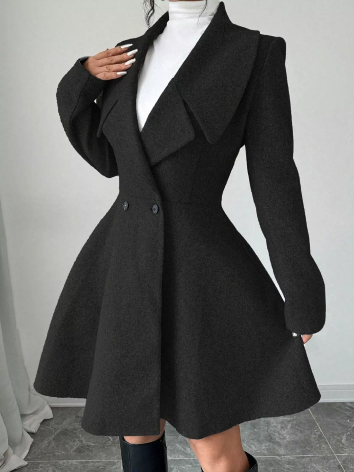 Double-Breasted Long Sleeve Outerwear - Lilixa.store
