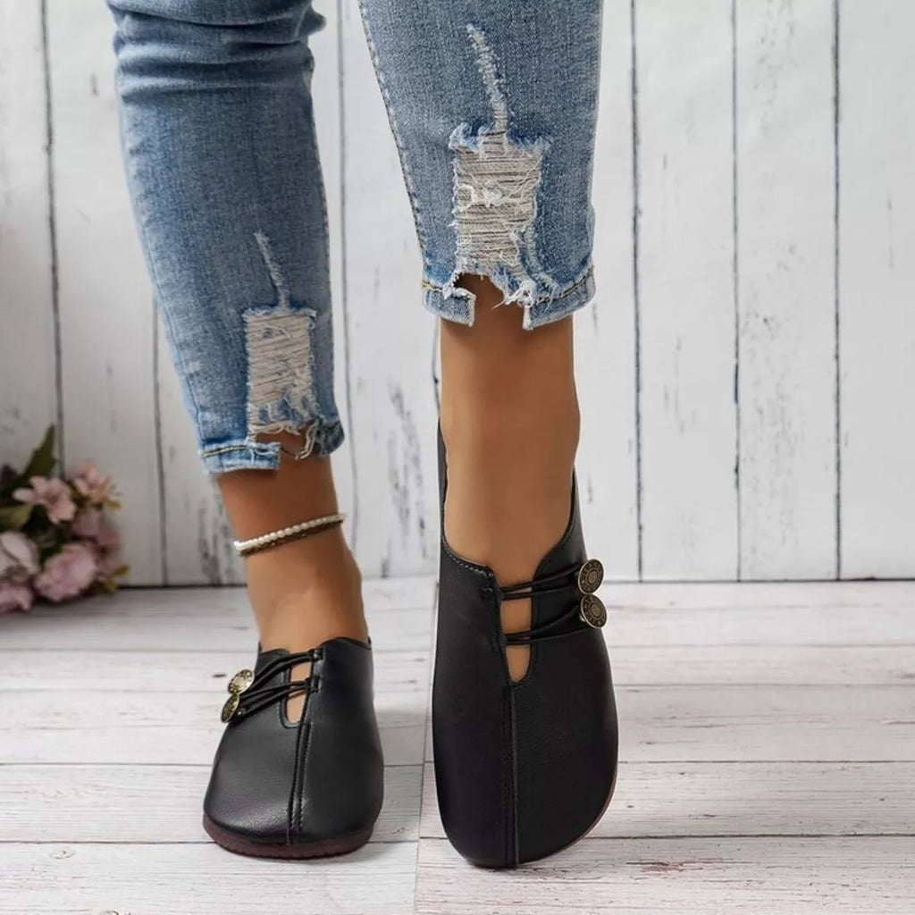 Casual Button Detail Slip-Ons, view 5