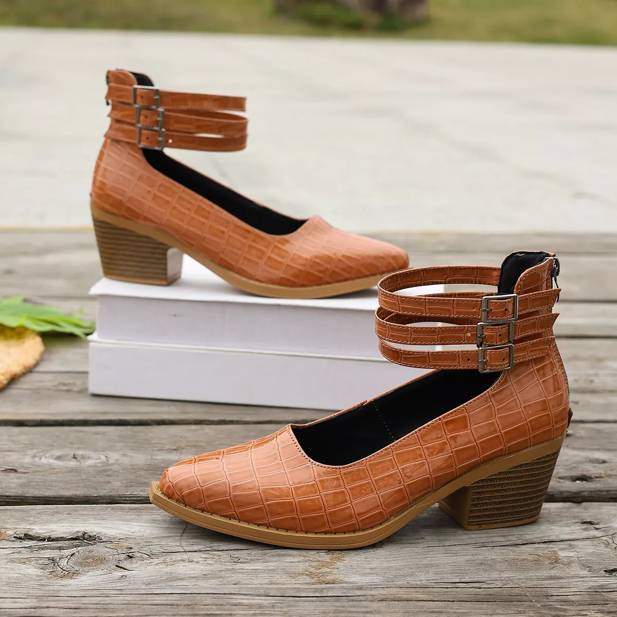 Point Toe Block Heels Pumps - Lilixa.store