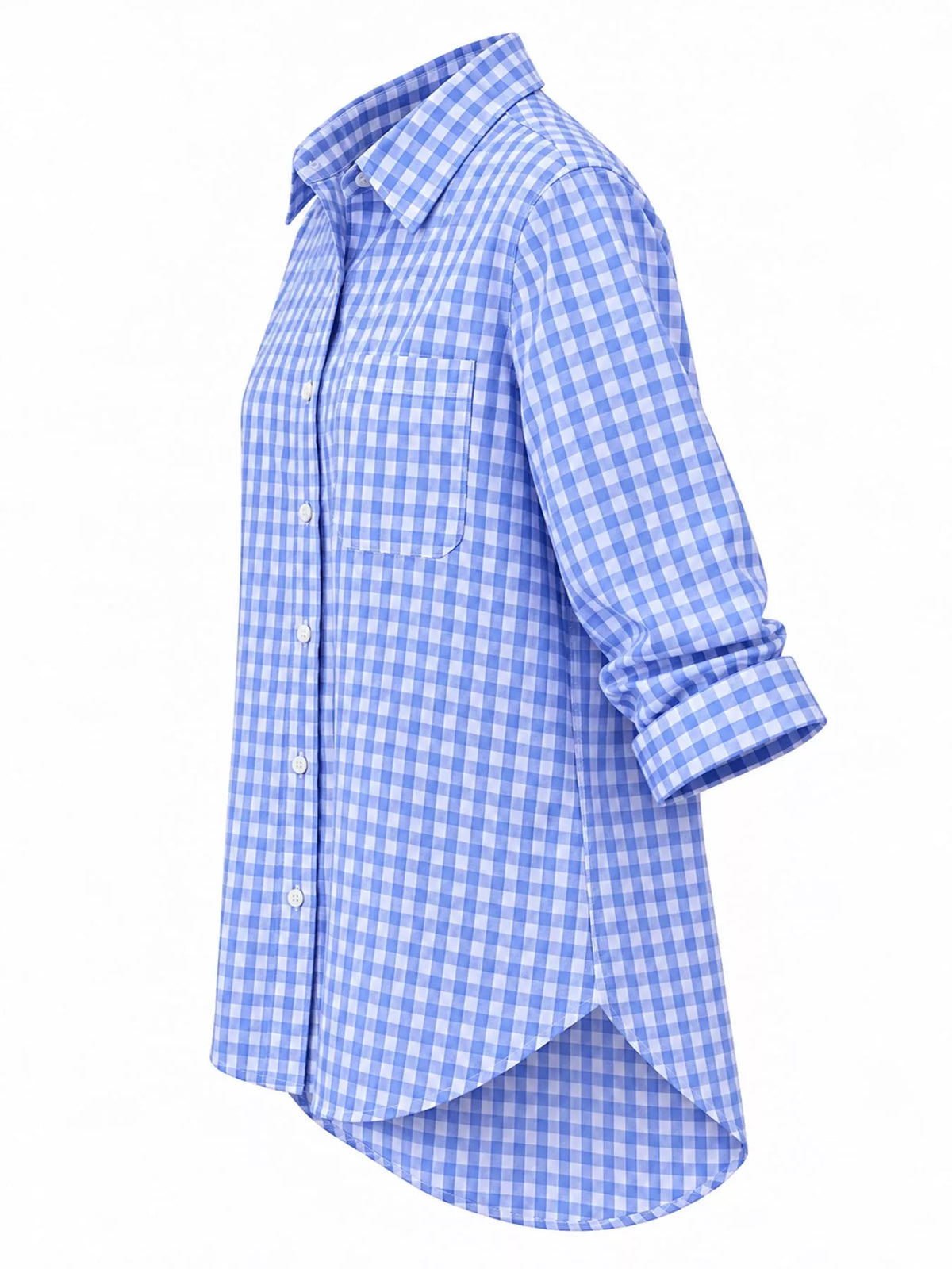 Plus Size Plaid Button-Down Long Sleeve Shirt, view 6