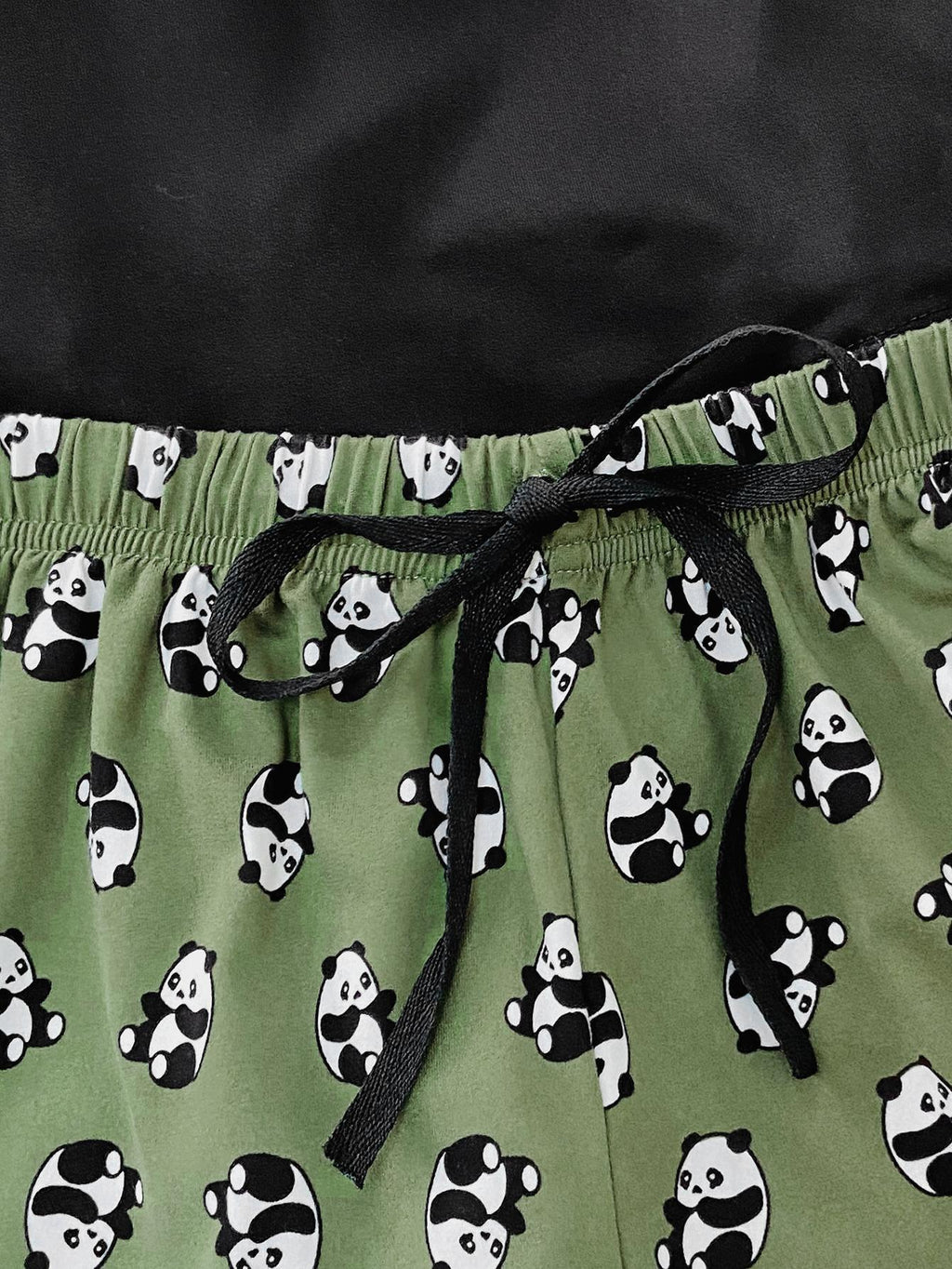 Graphic Tee and Panda Print Shorts Lounge Set - Lilixa.store