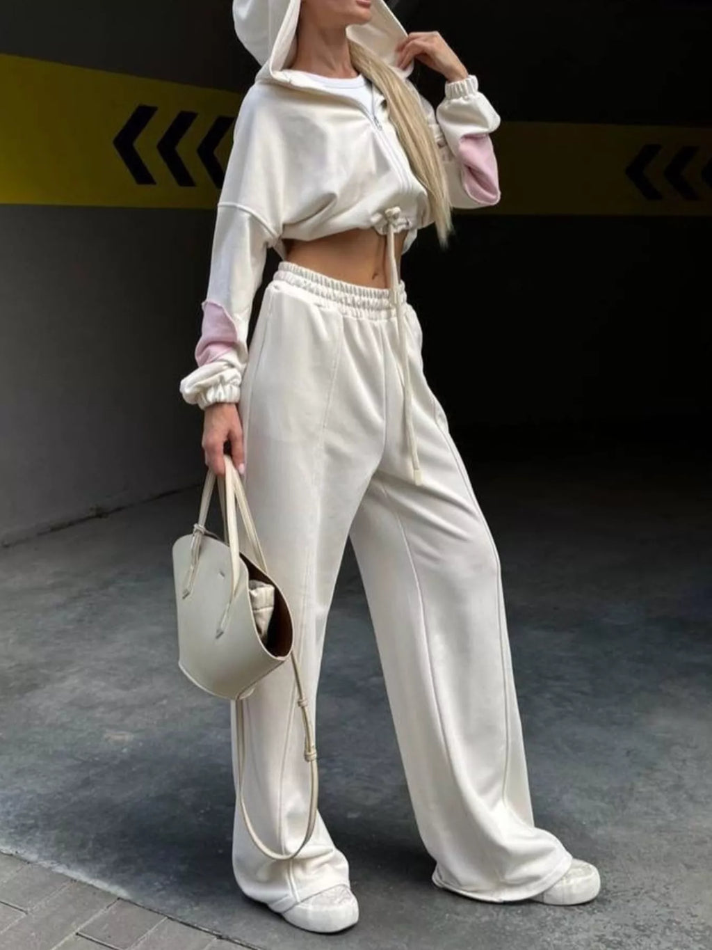 Zip Up Hoodie and Wide-Leg Pants Set - Lilixa.store