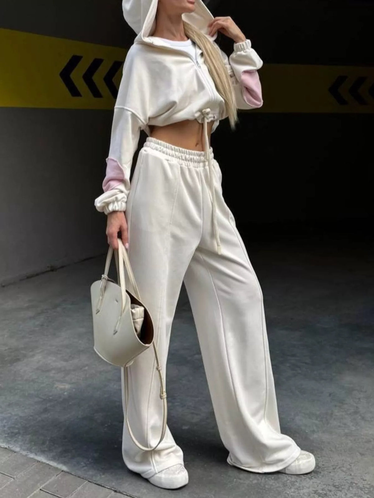 Zip Up Hoodie and Wide-Leg Pants Set - Lilixa.store