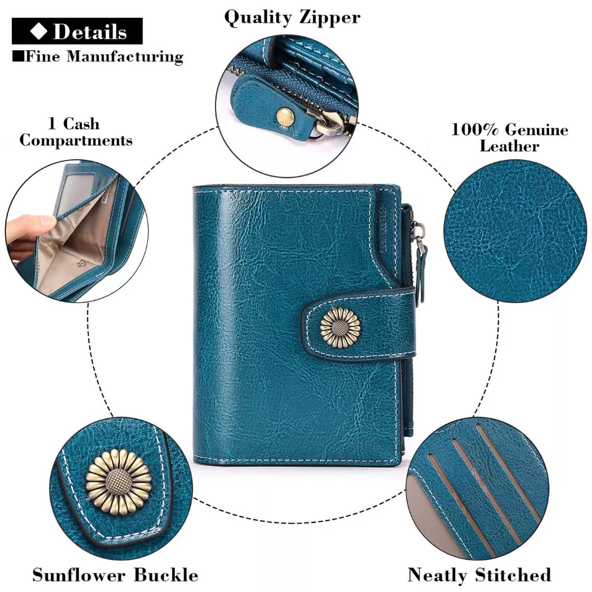 Vintage Style Leather Bifold Wallet - Lilixa.store